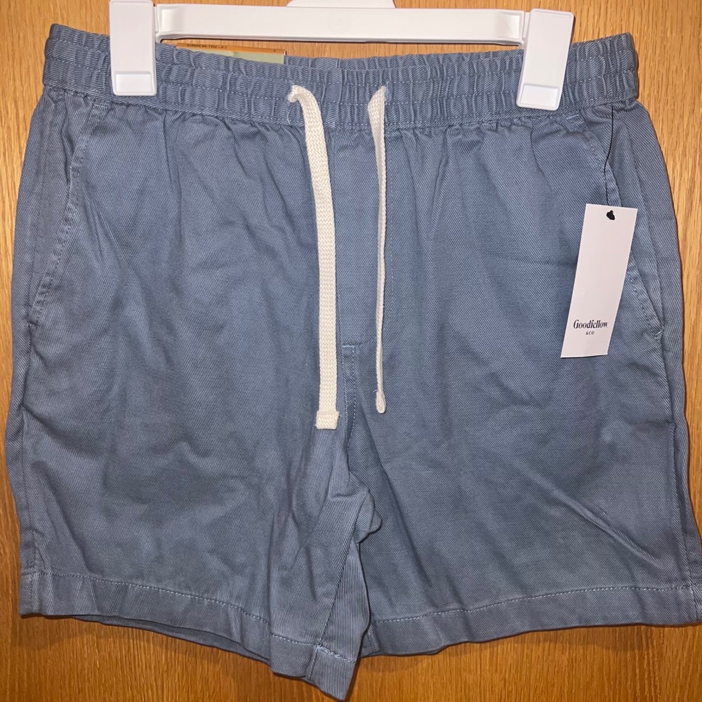 Goodfellow & Co Vintage Pull-On Shorts Mens L Blue 7" Inseam Drawstring Waist